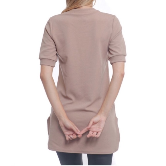 Tan blouse high light short sleeves - Picture 3 of 5